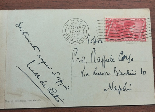 1933 cartolina autografa - cartolina,