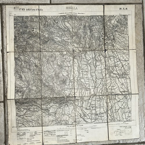 Biella 1914 mappa cartina - mappa,