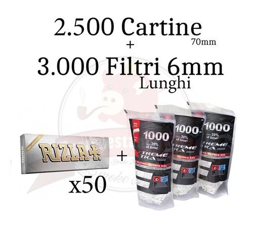 500 cartine rizla argento 70 - 2.500,