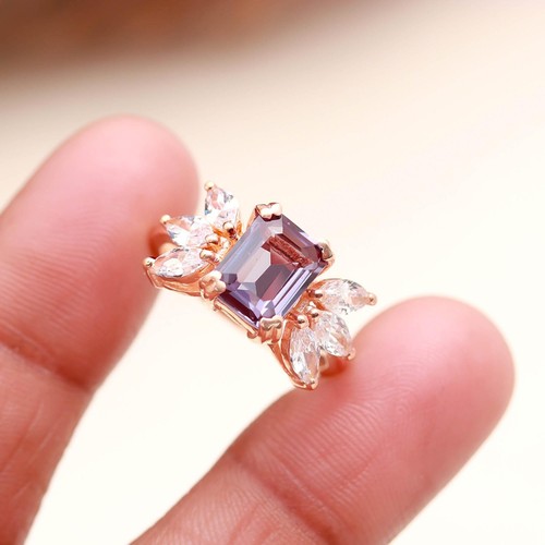 Anello ottagonale alessandrite