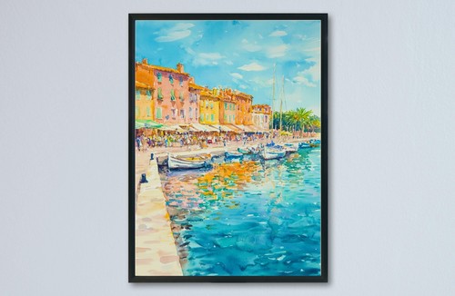 Poster acquerello saint tropez - poster,