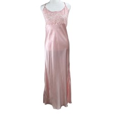 Maxi abito slip rosa raso seta