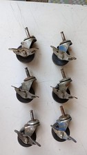 Set 6 ruote frenate rotelle metallo gomma vintage mobili sedie distributori