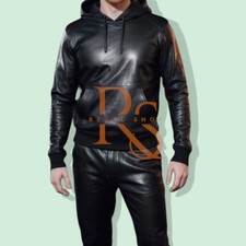 Tuta uomo pelle nera stile