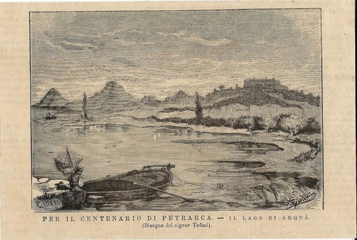 Stampa antica arqua veduta - antica, arqua'