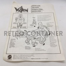 Vintage Toys Parts - PANOSH PLACE MATTEL VOLTRON - Green Lion Instructions