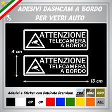 2 Adesivi Sticker Auto Antifurto BLOCK DASH CAM Tuning Camper Tir Furgone Gps  