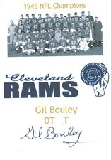 Scheda indice Gil Bouly Cleveland Rams autografata firmata AMCo COA 12210