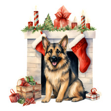 2 adesivi auto cane pastore