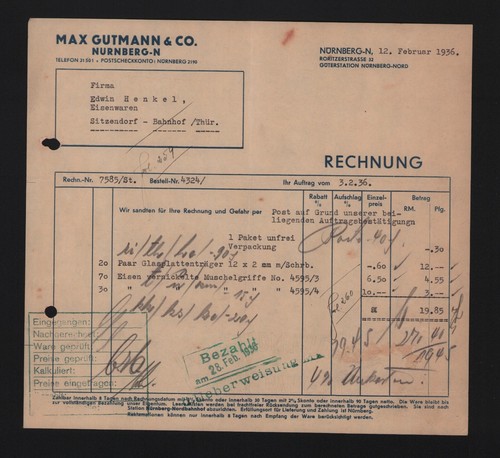 Norimberga fattura 1936 max - fattura,