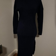 Abito maglione midi blu navy