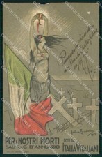 WW1 Propaganda D'Annunzio Zandrino autografo ? PIEGHE ABRASA cartolina XB5846