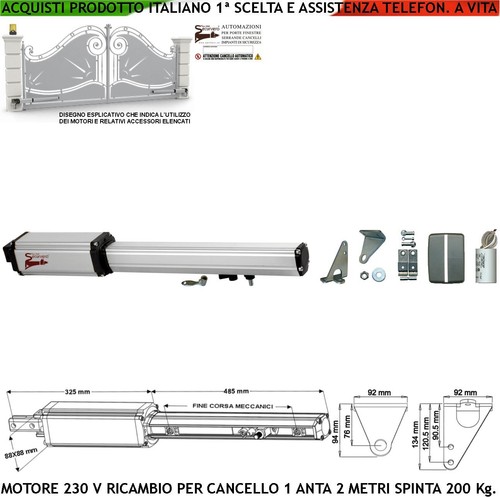Motore 230 corsa 300 mm - motore, v