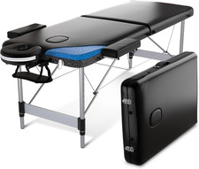 LETTINO MASSAGGIO PROFESSIONALE 2 ZONE in ALLUMINIO PORTATILE RICHIUDIBILE - per