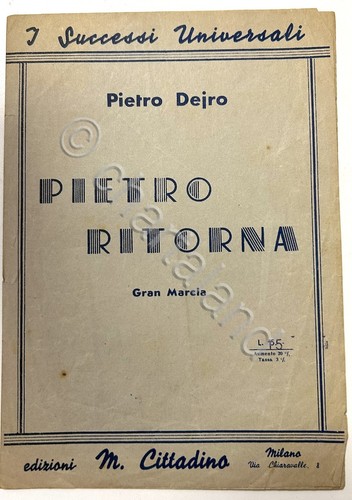 Spartiti pietro ritorna - spartiti,
