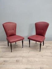 60125 Coppia di poltroncine di metà secolo di colore bordeaux
