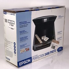 Epson Perfection 3490 scanner fotografico flatbed USB 2.0 con adattatore di alimentazione testato