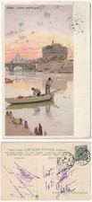ROMA - CASTEL SANT'ANGELO - ILLUSTRATA - VIAGG.  1907 -92176-