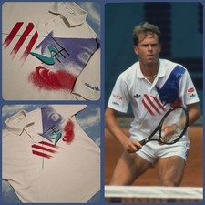 POLO-SHIRT vintage ADIDAS '80s STEFAN EDBERG tg.48-L/XL circa RARE 