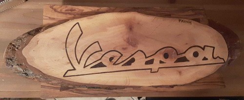 Insegna pirografia legno - insegna, in