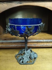 VECCHIO CENTROTAVOLA IN FERROBATTUTO E VETRO ANNI '50