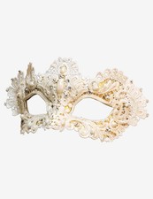 Augusta Macramé Bianca Maschera Veneziana Originale Artigianale Fatta A Venezia!