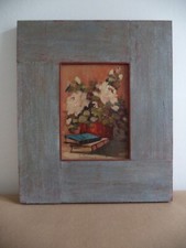 Natura morta quadro olio su tavola firma A. Scaraffia stile impressionista 13x18