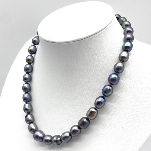 Collana nera perle barocche