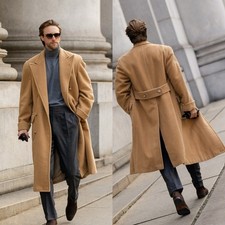 Cappotto uomo lana con cintura