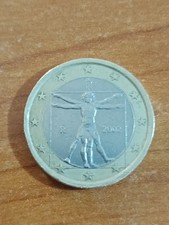 Moneta Da Collezione 1 Euro 2002 Uomo Vitruviano Italia