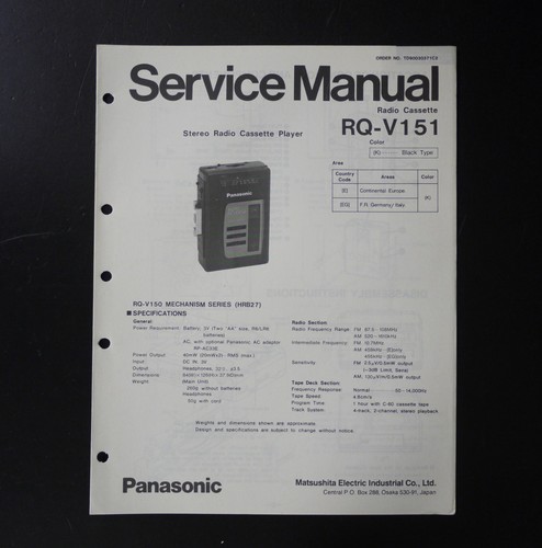 Originale panasonic v151 - panasonic, rq-v151