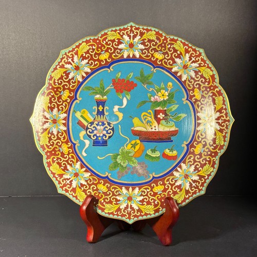 Piatto cloisonné cinese