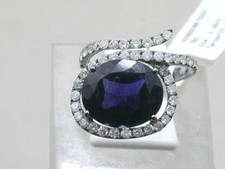 ANELLO BRILLANTE CIANITE ORO NERO 750/000 PREZZO SPECIALE LUSSO PURO 8,00 CT GR56 T777