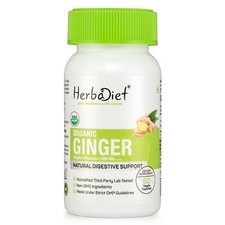 Organic Ginger Root Capsules - Digestion, Nausea, Stomach Settler - Gingerols