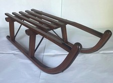 Slittino vintage in legno con pattini in metallo, 80x35x25 h