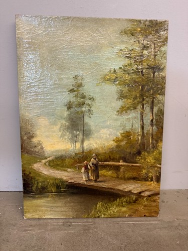 Antico dipinto paesaggio - , e