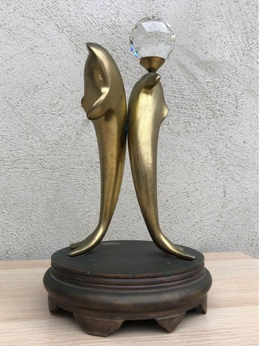 Scultura vintage delfini in - vintage-,