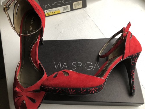 Via spiga tacco rosso ricamato - spiga,