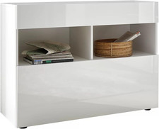 Madia Moderna Bianca Made in Italy - Collezione Sorano Con Cassetto E Anta Ribal