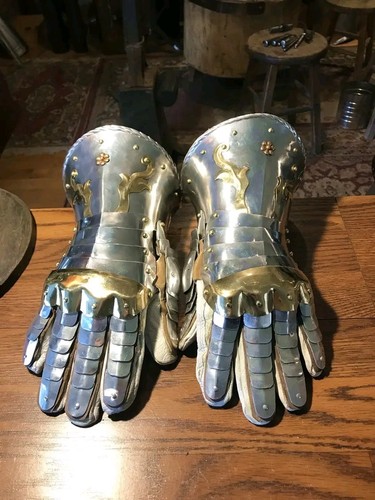 Medieval steel gauntlets - medieval,