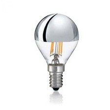 IDEAL LUX LAMPADINA LED FILAMENTO SFERA CROMO A CUPOLA 4W ATTACCO E14 LUCE CALDA