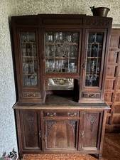 Mobile credenza/vetrina vintage in legno massello inizio Novecento stile liberty