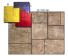 Stampo Pavimenti Stampato Cemento "Lastricato del Castello III" 61x61cm Conc Tex