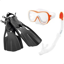 Maschera subacquea set snorkeling e pinne giovani immersioni spiaggia snorkeling nuoto flipper NUOVO REGNO UNITO
