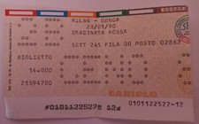 Biglietto stadio ticket  AC