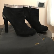 Fendi stivaletti,scarpe,in pelle scamosciata donna T39 nere