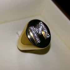 Bellissimo Anello in oro giallo 750 18 kt con letterina iniziale con zirconcini 