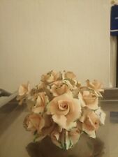 G Mollica Capodimonte Fiori Perfetto Ceramica Bouquette Rose Napoli 