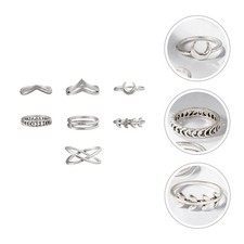  7 Pcs Anelli Vintage Donna