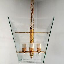 Lanterna luce ottone e vetro epoca stile Pietro Chiesa italiana metà secolo anni 40
